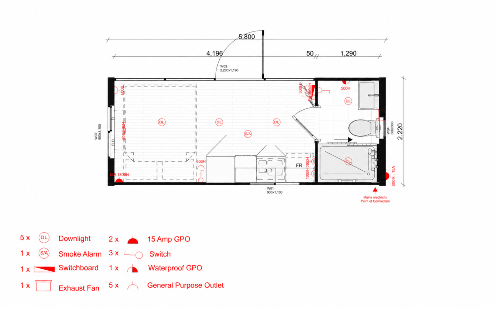 OwnSpace Office floor and electrical plan